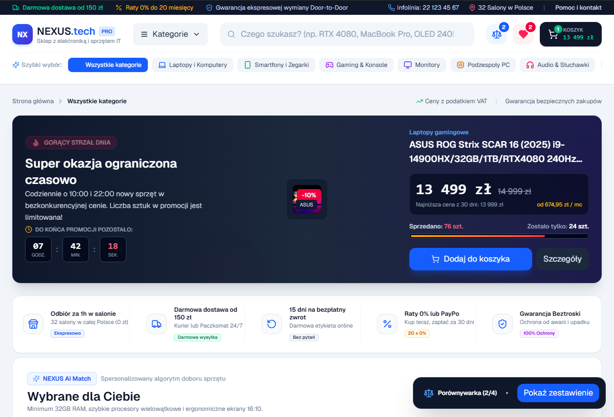 Pierwszy ekran konceptu NEXUS Tech